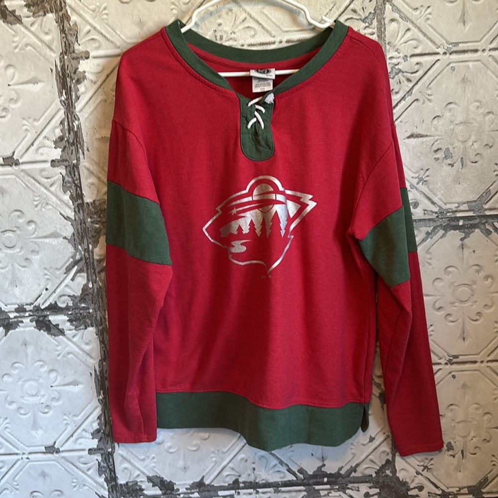 Red and Green Wild NHL sweatshirt